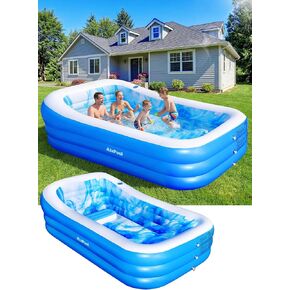 Inflatable Pool with Seats and Headrest,Oversized Thickened Large Blow Up Pool for Audlt,Inflatable Backyard Pools for Adult,Durable Swim Center Inflatable Family Lounge Pool 98x63x21.6IN in Kuwait