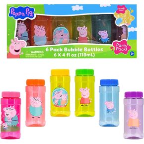 Peppa Pig Bubble Solution 6 Pack with Wands, Easy Grip Bottles for Kids, Party Favors, Easter Basket Stuffers, Birthday Gifts, Classroom Prizes, Carnival Rewards, Goody Bags in Kuwait