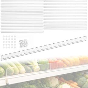 Nalwort 22 Pcs Retail Gondola Shelving Front Fence, Clear PET Shelf Fence with 1/4" Holes and Screws, Front Lips Barrier for Retail Store Display Rack, 1.5" H x 48" L in Kuwait