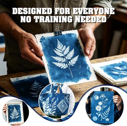 Cyanotype Kit 200g – 2 Component Cyanotype Solution & Chemicals Sensitizer Set for Fabric Paper Art Projects – Sun Printing Supplies for Botanical Photography Blueprint Crafts Beginners & Artists in Kuwait