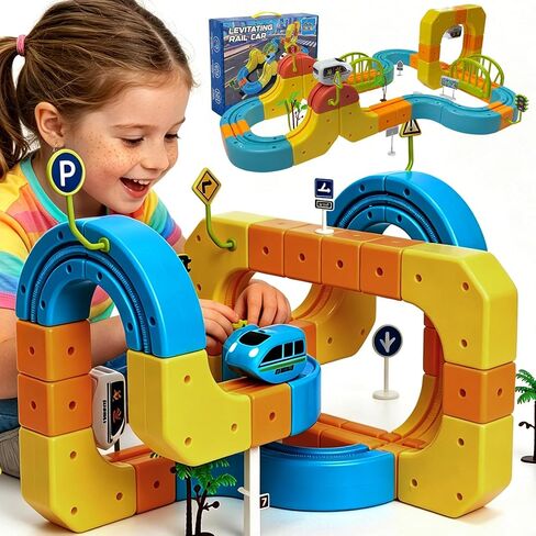 168 Pcs Cube Track Fusion Toy with 2 Trains,2026 New klick Rail Electric Train Set for Kids Ages 4-8 with Gravity-Defying 3D Infinity Track, Build Your Own Trackfusion Train System & Gravity Tracks in Saudi Arabia