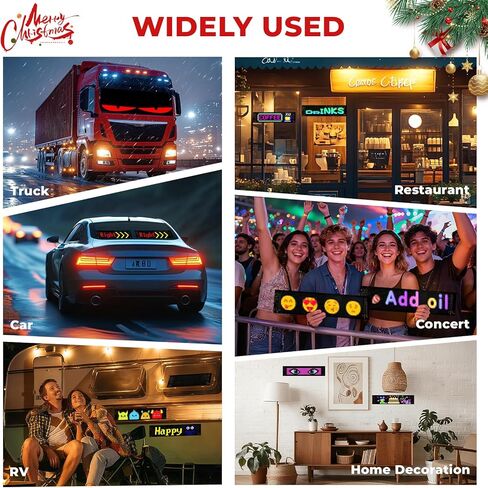 2 Pack Devil Eyes Light for Windshield, 24 x 5in IP65 Waterproof Ojos Led para Carro, USB-Powered Programmable Matrix Panels with App/Remote Control, Flexible Display for Car, Truck Decoration in Kuwait