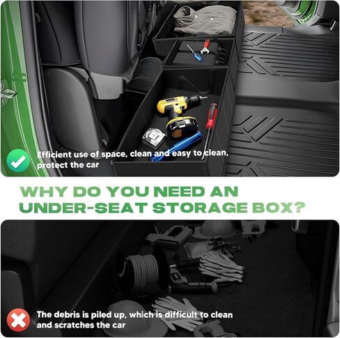 Autorder Foldable Under Seat Storage Organizer for 2019-2026 Chevy Silverado/GMC Sierra 1500 & 2020-2025 2500HD/3500HD, 600D Oxford Fabric Waterproof Underseat Tool Box Accessory for Double & Crew Cab in Kuwait