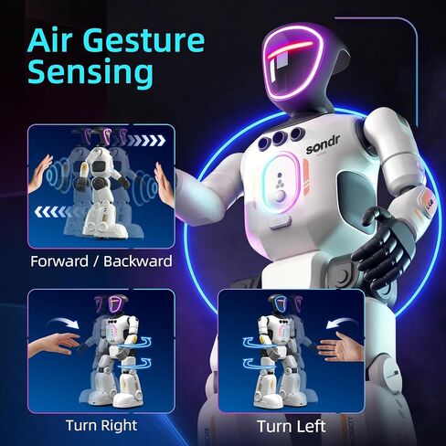 Robot Toy for Kids, Voice Recording&Playback Remote Control Robot, LED Faces Interactive Kids Toy with Gesture Sensing, Music Walking Dancing Birthday Gift for 4 5 6 7 8 9 10 11 12 Year Old Boys Girls in Kuwait