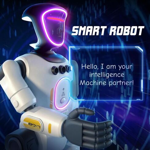 Robot Toy for Kids, Voice Recording&Playback Remote Control Robot, LED Faces Interactive Kids Toy with Gesture Sensing, Music Walking Dancing Birthday Gift for 4 5 6 7 8 9 10 11 12 Year Old Boys Girls in Kuwait