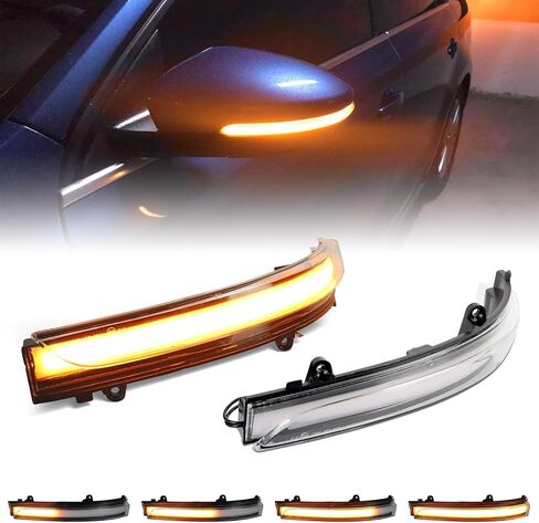 Dynamic Sequential Led Side Mirror Turn Signal Lights Indicator for 2011-2018 Volkswagen Jetta MK6 SE, for 2012-2019 VW Beetle, Smoked Lens in Kuwait