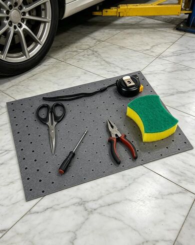 Oil Absorbent Pads, Heavyweight Oil&Water Absorbent Mat Pad, Dimpled Leak Proof Pad, Microfiber Polypropylene, Absorbs Oil Grease Coolant Water-Based Fluids, for Car Motorcycle Tools(Gray, 50Pcs) in Kuwait