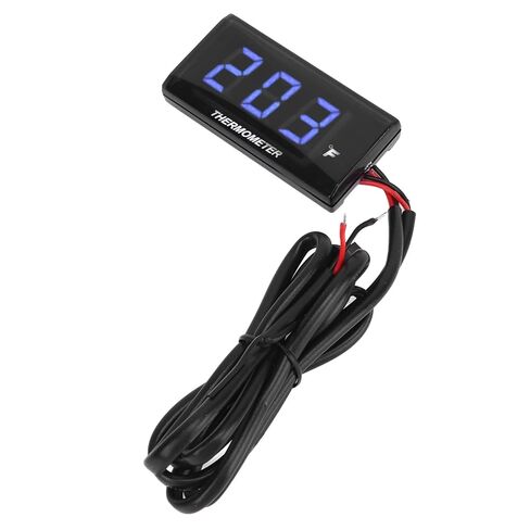 Cosiki Digital Water Temperature, LCD Display Motorcycle Thermometer 32 248F Warning Flash, Suction Cup Thermometer for Engine Cooling System 12V (Red) in Kuwait