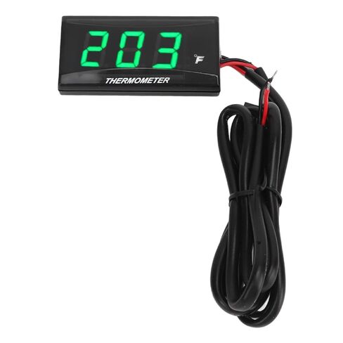 Cosiki Digital Water Temperature, LCD Display Motorcycle Thermometer 32 248F Warning Flash, Suction Cup Thermometer for Engine Cooling System 12V (Red) in Saudi Arabia