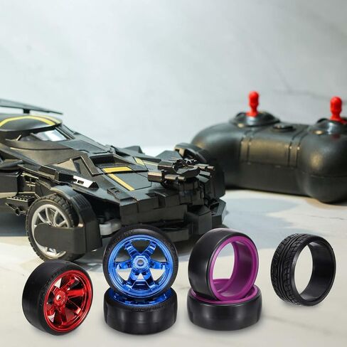 MECCANIXITY 2 قطعة 1/10 RC إطارات السيارات على الطريق، إطارات RC الانجراف استبدال الإطارات البلاستيكية الصلبة لمركبة الانجراف التي يتم التحكم فيها عن بعد، أسود in Kuwait