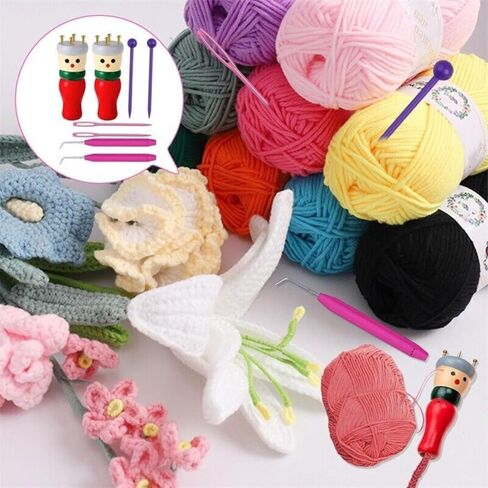 1 Set Spool Knitting Doll Set,Homemade Rope Tie DIY French Knitting Tool Kit Creativity Spool for Beginners DIY in Kuwait
