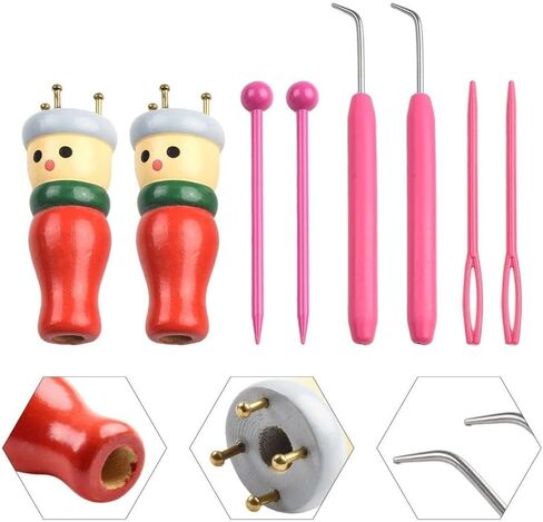 1 Set Spool Knitting Doll Set,Homemade Rope Tie DIY French Knitting Tool Kit Creativity Spool for Beginners DIY in Kuwait