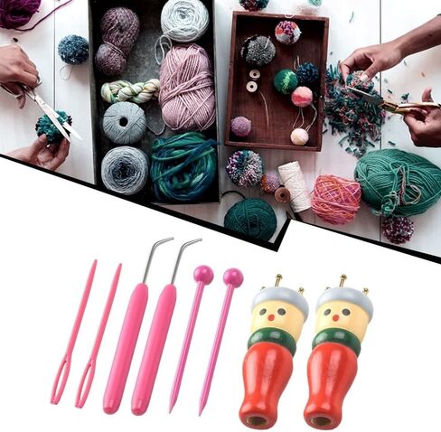 1 Set Spool Knitting Doll Set,Homemade Rope Tie DIY French Knitting Tool Kit Creativity Spool for Beginners DIY in Kuwait