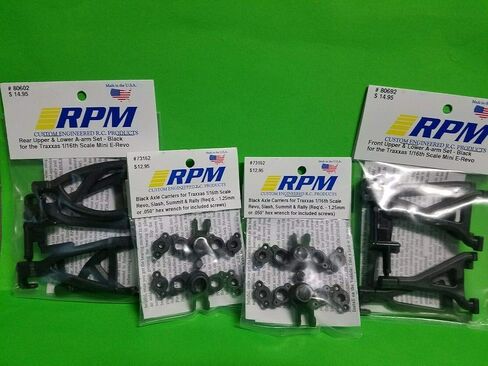 مجموعة كاملة من حاملات محور الذراع الأمامية والخلفية RPM 80692 80602 73162 1/16th Mini E-REVO تتضمن قسيمة CHICAGOLAND RC in Kuwait