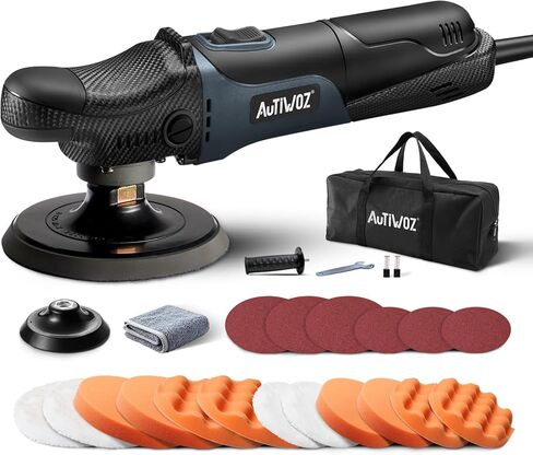AUTIWOZ ملمع السيارة العازلة، 4 بوصة/5 بوصة الروتاري ملمع السيارة 6 سرعات متغيرة 2500-4500 دورة في الدقيقة، تلميع للسيارة بالتفصيل قارب الرملي تلميع والشمع، W04 in Kuwait