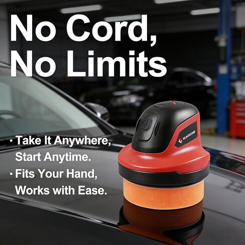 BLACKCUBE Cordless Car Polisher 230 RPM, USB Rechargeable Auto Buffer with 2000mAh Battery, Lightweight 5-Pad Detailing Kit for Scratch Removal, Waxing & Polishing – for Car, Boat & Home in Kuwait