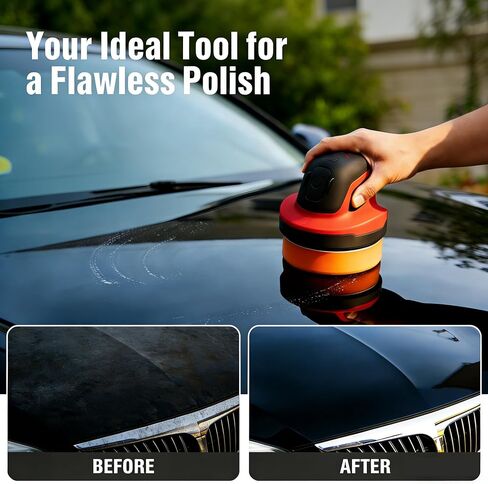 BLACKCUBE Cordless Car Polisher 230 RPM, USB Rechargeable Auto Buffer with 2000mAh Battery, Lightweight 5-Pad Detailing Kit for Scratch Removal, Waxing & Polishing – for Car, Boat & Home in Kuwait