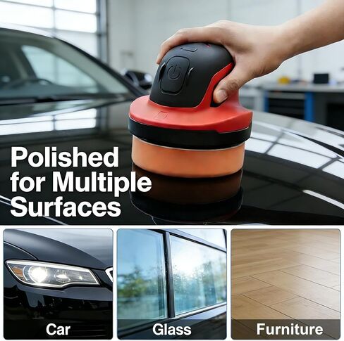 BLACKCUBE Cordless Car Polisher 230 RPM, USB Rechargeable Auto Buffer with 2000mAh Battery, Lightweight 5-Pad Detailing Kit for Scratch Removal, Waxing & Polishing – for Car, Boat & Home in Kuwait