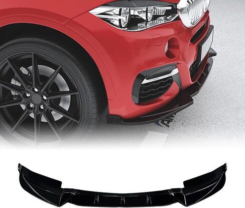 طقم هيكل الشفة السفلية للمصد الأمامي لسيارة BMW X6 F16 M Sport 2015-2019 أسود in Kuwait