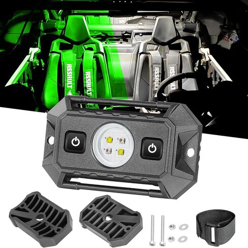 UTV LED قبة ضوء 12 فولت مع مفتاح، ترقية IP68 مقاوم للماء من الألومنيوم الداخلي العالمي لشاحنة قبة UTV ATV Polaris RZR Can-Am Kawasaki Yamaha SXS Truck Off Road - أبيض/أحمر in Kuwait