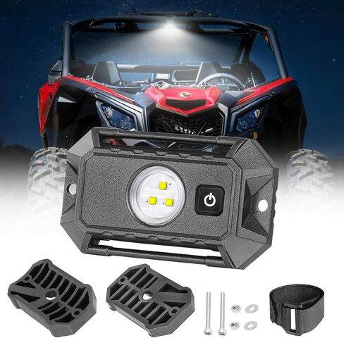 UTV LED قبة ضوء 12 فولت مع مفتاح، ترقية IP68 مقاوم للماء من الألومنيوم الداخلي العالمي لشاحنة قبة UTV ATV Polaris RZR Can-Am Kawasaki Yamaha SXS Truck Off Road - أبيض/أحمر in Kuwait