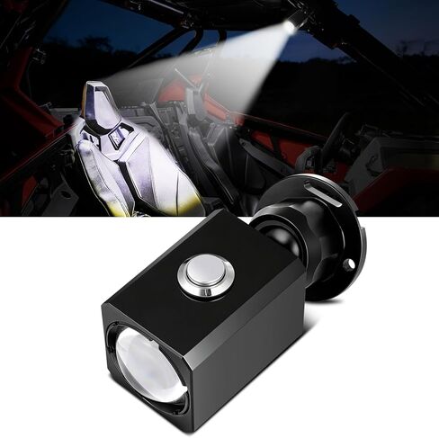 UTV LED قبة ضوء 12 فولت مع مفتاح، ترقية IP68 مقاوم للماء من الألومنيوم الداخلي العالمي لشاحنة قبة UTV ATV Polaris RZR Can-Am Kawasaki Yamaha SXS Truck Off Road - أبيض/أحمر in Kuwait