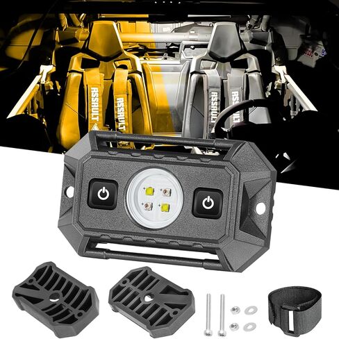 UTV LED قبة ضوء 12 فولت مع مفتاح، ترقية IP68 مقاوم للماء من الألومنيوم الداخلي العالمي لشاحنة قبة UTV ATV Polaris RZR Can-Am Kawasaki Yamaha SXS Truck Off Road - أبيض/أحمر in Kuwait