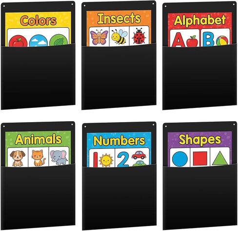 Fuutreo 6 Pcs Clear Plastic Oversized Wall Pockets 12.6" x 9.4" Inches Hanging Wall Mounted File Holder Mail Organizer for Classroom Bulletin Boards Home Office School in Saudi Arabia