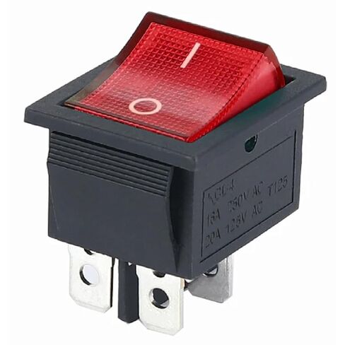 KCD4 مفتاح الروك، 3 مواضع مفتاح الطاقة مع الضوء، 4 دبوس 6 دبوس، 16A 250VAC 20A 125VAC، مفتاح زر الضغط البلاستيكي in Kuwait