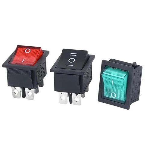 KCD4 مفتاح الروك، 3 مواضع مفتاح الطاقة مع الضوء، 4 دبوس 6 دبوس، 16A 250VAC 20A 125VAC، مفتاح زر الضغط البلاستيكي in Kuwait