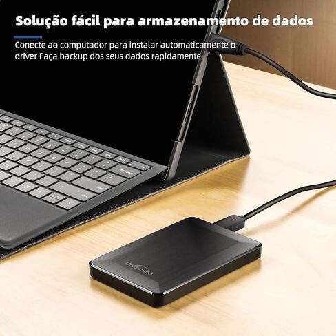 UnionSine 2.5" Portable External Hard Drive 1TB, USB 3.0 Type-C HDD Storage Compatible for PS4, Xbox, PC, Mac, TV, Desktop, Laptop(Black) HD3513 in Kuwait
