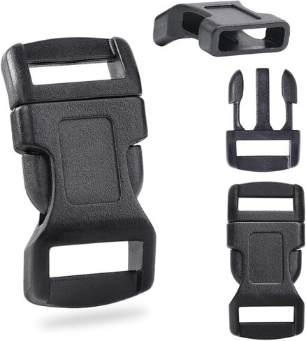 CooBigo 60 Pack Paracord Bracelets Buckles, 5/8, 1/2 and 3/8 Inch Contoured Paracord Buckles, Plastic Side Release Clasp for Parachute 550 Cord Bracelets Clasps Clip Dog Collar Accessories (20 Each) in Kuwait