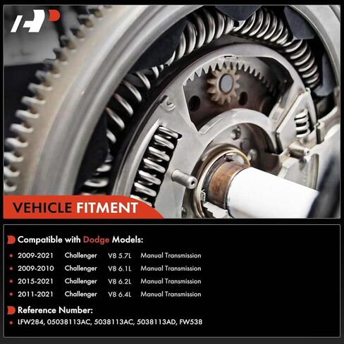 A-Premium Clutch Flywheel Compatible with Dodge Challenger 2009-2021 5.7L 6.1L 6.2L 6.4L, Manual Trans., 8 Bolt Holes, 131 Teeth, Replace# 05038113AC, 5038113AD in Kuwait