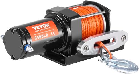 ونش كهربائي VEVOR، سعة سحب خط 3500 رطل، ونش ATV بقوة 12 فولت مع Φ3/16 بوصة × 39 قدم 12 حبلًا صناعيًا وجهاز تحكم عن بعد سلكي من الألومنيوم، IP55 مقاوم للماء لسحب قارب ATV in Kuwait