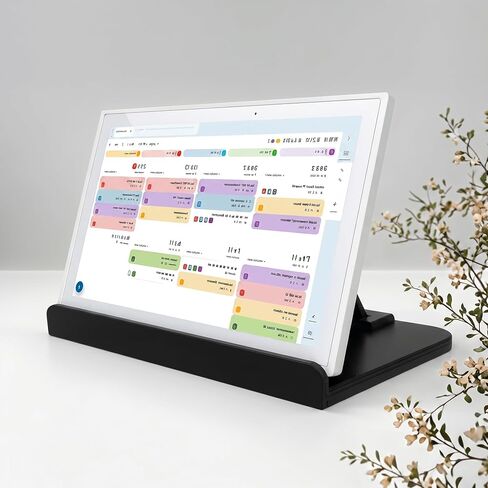 حامل سطح المكتب متوافق مع تقويم Skylight بحد أقصى 27 بوصة - قاعدة حامل سطح الطاولة بدون حفر، حامل قوي قائم بذاته لعرض المنزل الذكي، ملحقات منظم المطبخ والمكتب، أسود in Kuwait