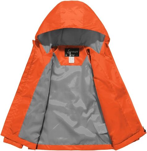 Spmor Boys Girls Rain Jackets Lightweight Waterproof Hooded Raincoat Lined Windbreakers for Kids in Saudi Arabia