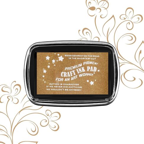 Fuyoooo 2 Pack Stamp Pad Craft Ink Pad Set for Rubber Stamps Metallic Gold & Silver for Wedding Invitations Scrapbooking Card Making Embossing DIY Art Projects Supplies in Kuwait