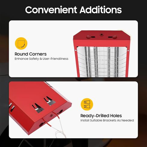 Infrared Paint Curing Lamp, 8Pcs 2000W Spray Baking Paint Booth Heater with Halogen Bulbs, 110V Infrared Heat Lamp for Automotive, Furniture, Craft Paint Repair, No Plug in Kuwait