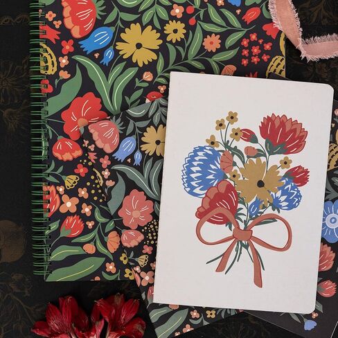 Steel Mill & Co Cute Botanical Stitch Journal Set of 3, Soft Cover Lined Notebook Journals, Lay-Flat Binding Memo Pads, Wanderlust in Kuwait