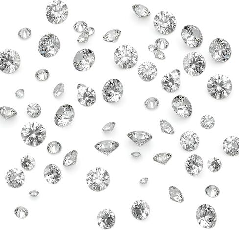 50Pcs Clear Cubic Zirconia Stone Set, 5 Size CZ Stones Faceted Pointed Back Cabochons, Clear Pointed Back Crystal Diamante Gems for DIY Jewelry Making, Nail Art, Ring Craft Decor in Kuwait