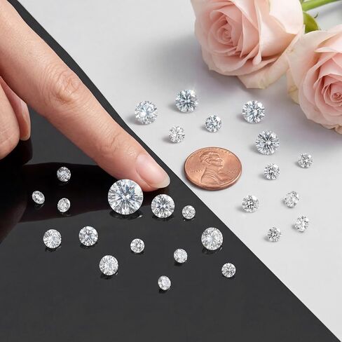 50Pcs Clear Cubic Zirconia Stone Set, 5 Size CZ Stones Faceted Pointed Back Cabochons, Clear Pointed Back Crystal Diamante Gems for DIY Jewelry Making, Nail Art, Ring Craft Decor in Kuwait