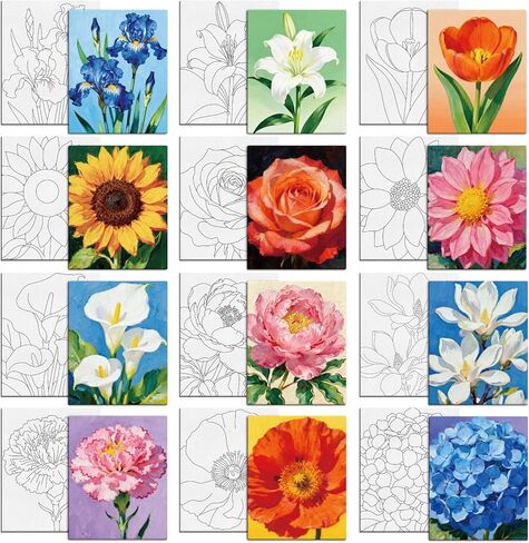 MAYJOYDIY 12 Pcs Pre Drawn Canvas to Painting Retro Graffiti Pre Printed Canvas for Adults 9.8×7.9inch Game Consoles DIY Paint Art Supplies for Business Supply Party Gifts in Saudi Arabia