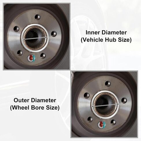 Aluminum Alloy Hub Centric Rings Spacer Set, OD 70.5mm (2.78in) x ID 66.1mm (2.60in), 10mm Thick, Precision Fit to Reduce Steering Vibrations, 4 Pack for Car and Truck Wheels in Kuwait