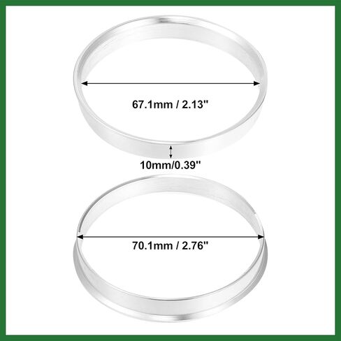 Motoforti 4pcs OD 70.1mm to ID 67.1mm Aluminum Alloy Car Hub Centric Rings Wheel Bore Center Spacer Long-Lasting in Kuwait