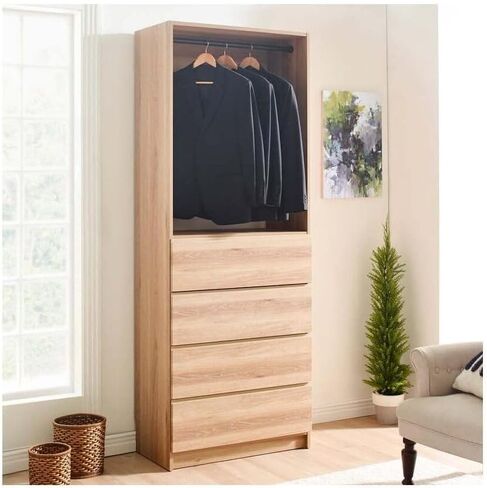 HomeStock Oak Walk-in Closet System with Drawers - 32 Inch Wide in Kuwait