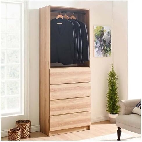 HomeStock Oak Walk-in Closet System with Drawers - 32 Inch Wide in Kuwait