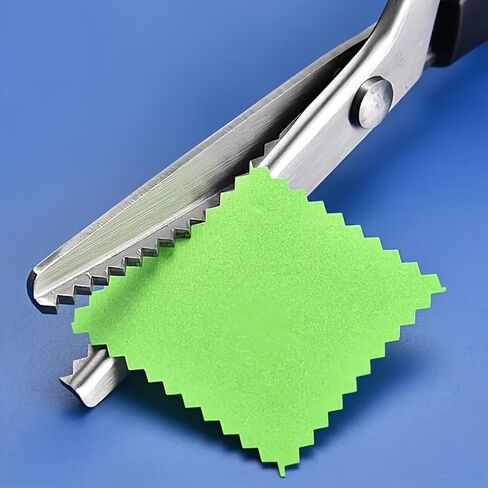 Precision-Crafted High-Carbon Stainless Steel Zig Zag Scissors with Serrated Teeth - Perfect for DIY Crafts, Lace, Dressmaking, Sewing & Tailoring - Durable & Sharp, Lace Crafting Tool in Kuwait