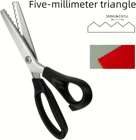 Precision-Crafted High-Carbon Stainless Steel Zig Zag Scissors with Serrated Teeth - Perfect for DIY Crafts, Lace, Dressmaking, Sewing & Tailoring - Durable & Sharp, Lace Crafting Tool in Kuwait