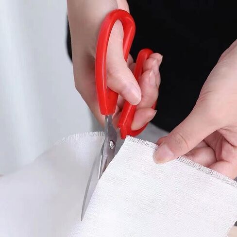 مجموعة من 3 مقصات خياطة من الفولاذ المقاوم للصدأ، مجموعة كبيرة من مقصات الخياطة الورقية المصنوعة من القماش، شفرات مدببة حادة، مقبض غير قابل للانزلاق، أداة قطع شديدة التحمل باللون الأحمر in Kuwait