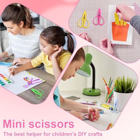 4pcs Mini Scissors, 6.5x4.2cm/2.56x1.65in Portable Needlepoint Scissors with Cover for Sewing Embroidery DIY Crafts Yarn Paper Cutting & Home Use (Green, Yellow, Pink, Light Blue) in Kuwait